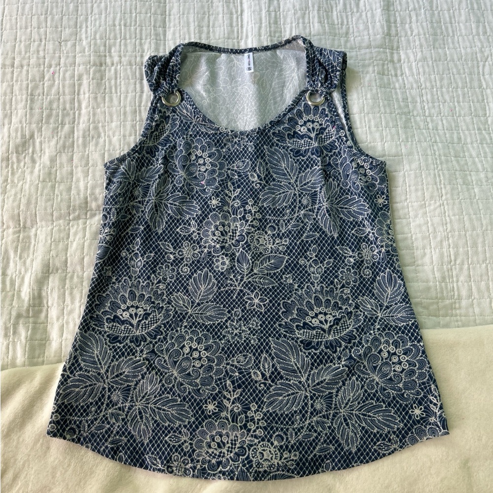 Floral Tank Top - Blue